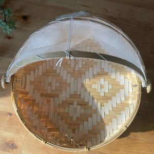 Bamboo Food Cover with Mesh Netting